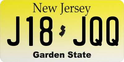 NJ license plate J18JQQ