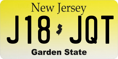 NJ license plate J18JQT