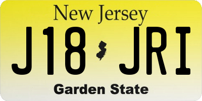 NJ license plate J18JRI