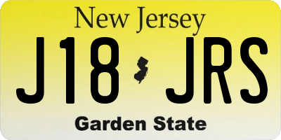 NJ license plate J18JRS