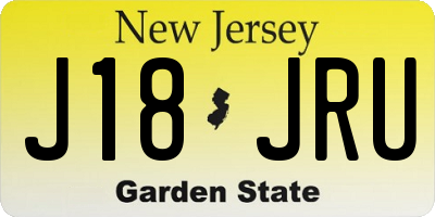 NJ license plate J18JRU