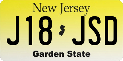 NJ license plate J18JSD