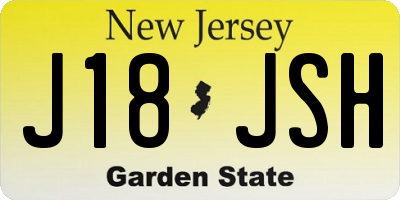 NJ license plate J18JSH