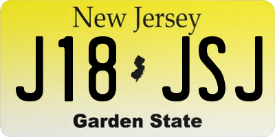 NJ license plate J18JSJ