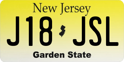NJ license plate J18JSL