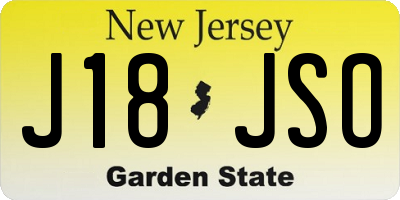 NJ license plate J18JSO