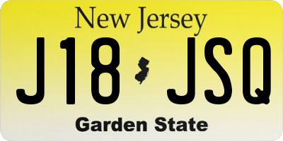 NJ license plate J18JSQ