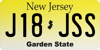 NJ license plate J18JSS