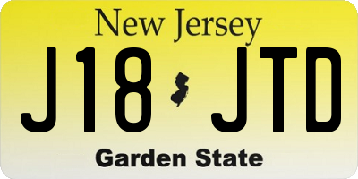 NJ license plate J18JTD