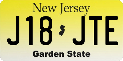 NJ license plate J18JTE