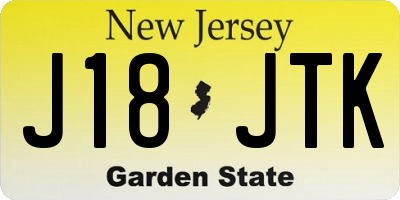 NJ license plate J18JTK