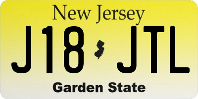 NJ license plate J18JTL