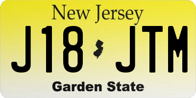 NJ license plate J18JTM