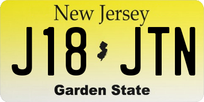 NJ license plate J18JTN