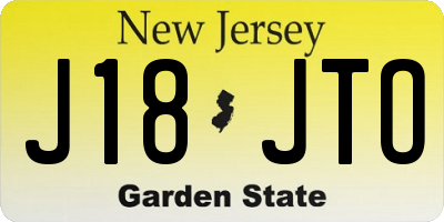 NJ license plate J18JTO