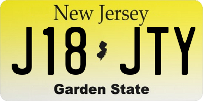 NJ license plate J18JTY