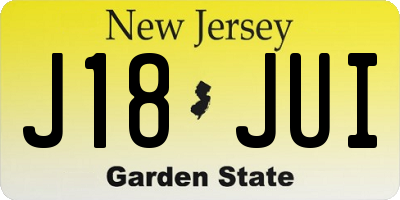 NJ license plate J18JUI