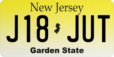 NJ license plate J18JUT