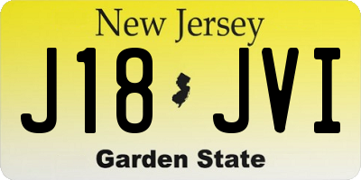 NJ license plate J18JVI