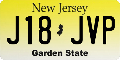 NJ license plate J18JVP