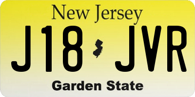 NJ license plate J18JVR