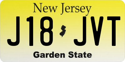 NJ license plate J18JVT