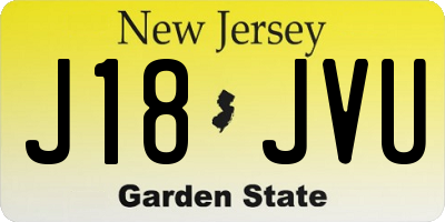 NJ license plate J18JVU