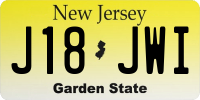 NJ license plate J18JWI