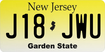 NJ license plate J18JWU