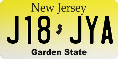 NJ license plate J18JYA