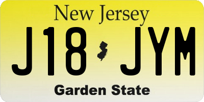 NJ license plate J18JYM