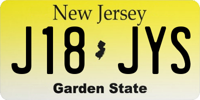 NJ license plate J18JYS