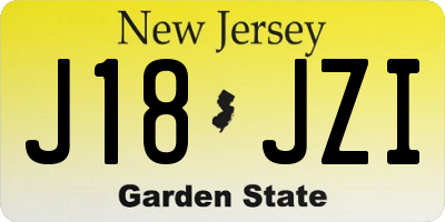 NJ license plate J18JZI