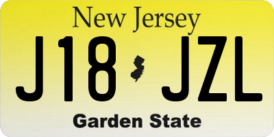 NJ license plate J18JZL