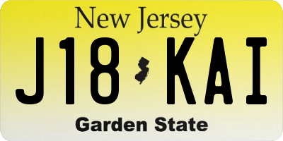 NJ license plate J18KAI