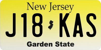 NJ license plate J18KAS