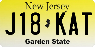 NJ license plate J18KAT