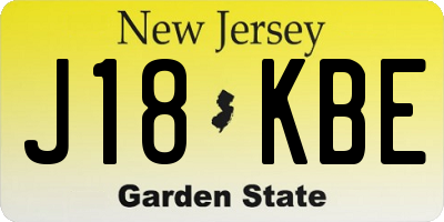 NJ license plate J18KBE