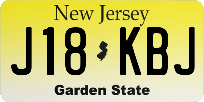 NJ license plate J18KBJ