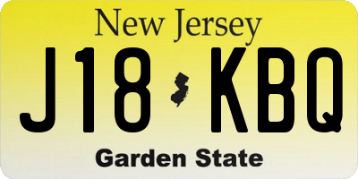 NJ license plate J18KBQ