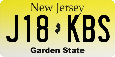 NJ license plate J18KBS