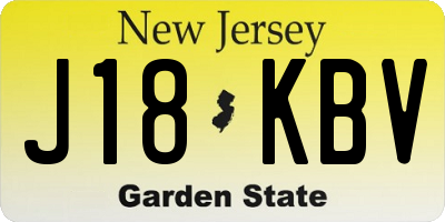 NJ license plate J18KBV