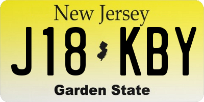 NJ license plate J18KBY