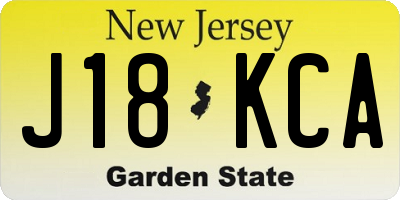 NJ license plate J18KCA