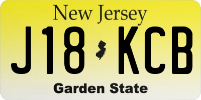 NJ license plate J18KCB