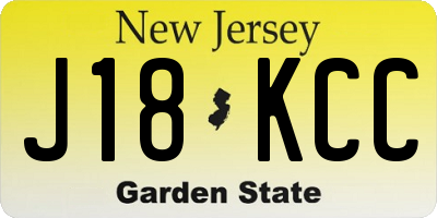 NJ license plate J18KCC