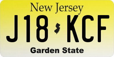 NJ license plate J18KCF
