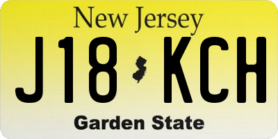 NJ license plate J18KCH