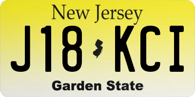 NJ license plate J18KCI