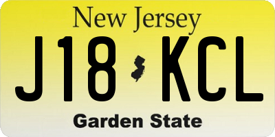 NJ license plate J18KCL